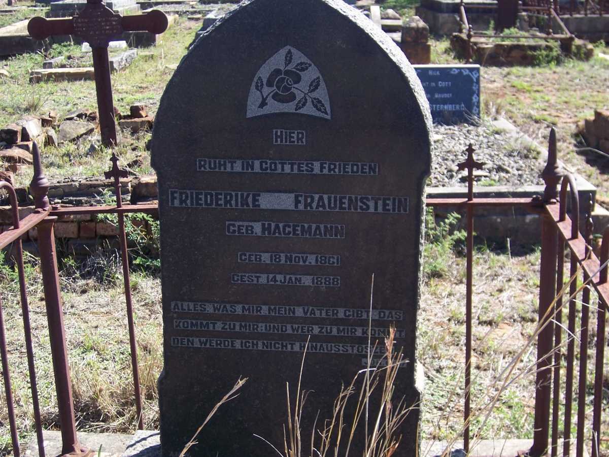 FRAUENSTEIN Friederike nee HAGEMANN 1861-1888