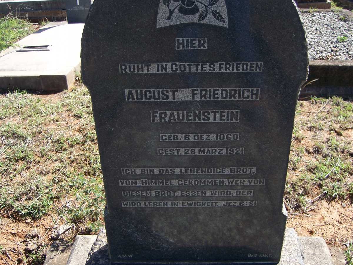 FRAUENSTEIN August Friedrich 1860-1921