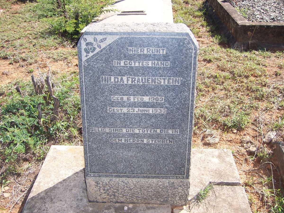 FRAUENSTEIN Hilda 1909-1933
