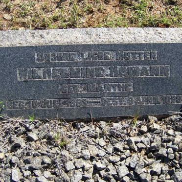 HAMANN Wilhelmine nee MANTHE 1863-1898