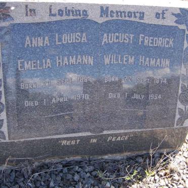 HAMANN August Fredrick Willem 1874-1954 &amp; Anna Louisa Emelia 1884-1970