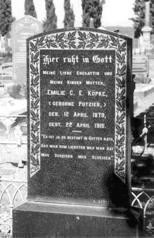 KOPKE Emilie Charlotte Ernestine nee PUTZIER 1879-1915
