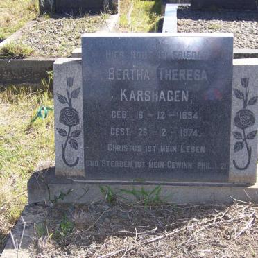 KARSHAGEN Bertha Theresa 1894-1974
