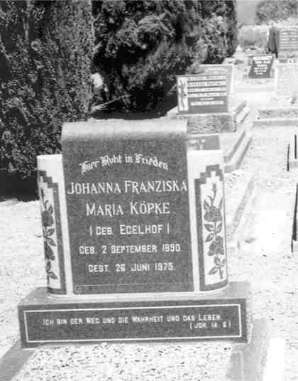 KOPKE Johanna Franziska Maria nee EGELHOF 1890-1975