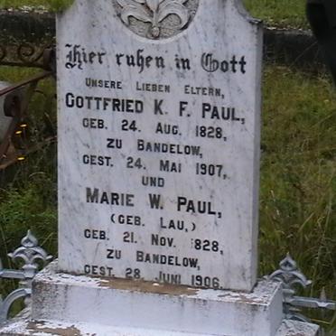 PAUL Gottfried K.F. 1828-1907 &amp; Marie W. LAU 1828-1906