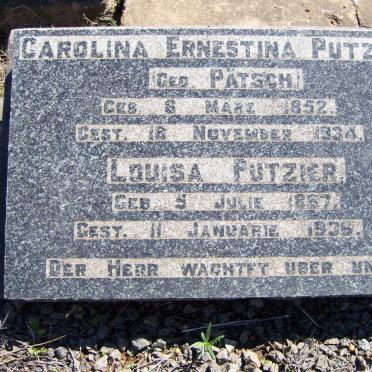 PUTZIER Carolina Ernestina nee PATSCH 1852-1934 :: PUTZIER Louisa 1867-1936