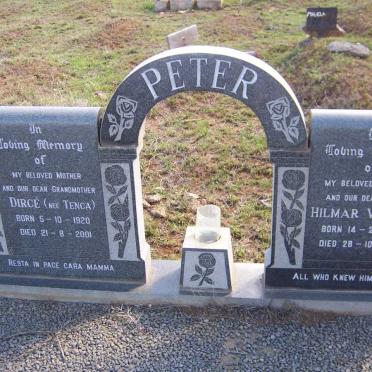PETER Hilmar William 1920-1965 &amp; Dirce TENCA 1920-2001