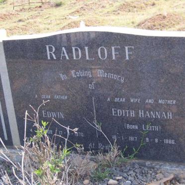 RADLOFF Edwin 1909-1970 &amp; Edith Hannah LEITH 1917-1966