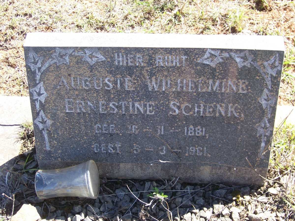 SCHENK Auguste Wilhelmine Ernestine 1881-1961