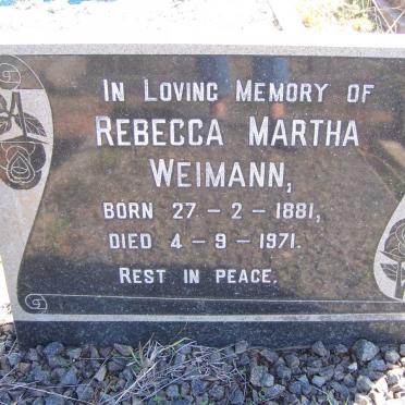 WEIMANN Rebecca Martha 1881-1971