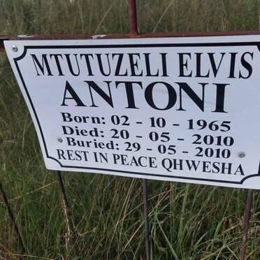 ANTONI Mtutuzeli Elvis 1965-2010