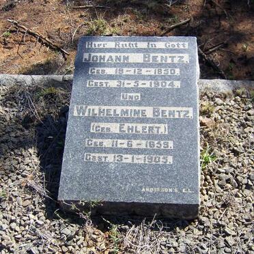 BENTZ Johann 1850-1904 &amp; Wilhelmine EHLERT 1859-1905