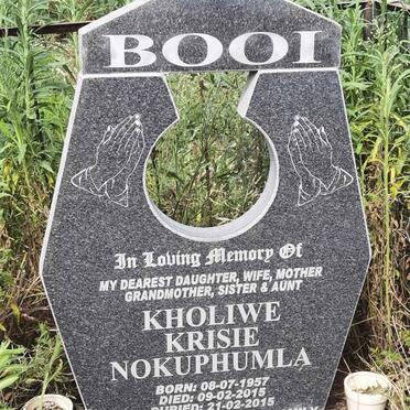 BOOI Kholiwe Krisie Nokuphumla 1957-2015