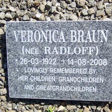 BRAUN Veronica nee RADLOFF 1922-2008