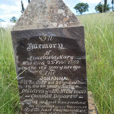 CORMACK Anastasia Mary -1862 :: CORMACK Johanna -1862