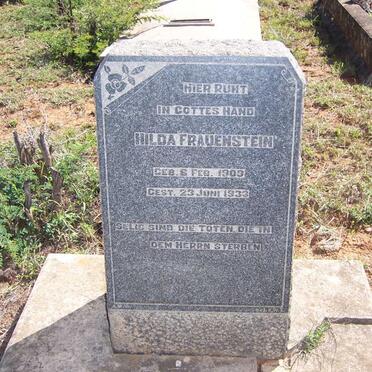 FRAUENSTEIN Hilda 1909-1933