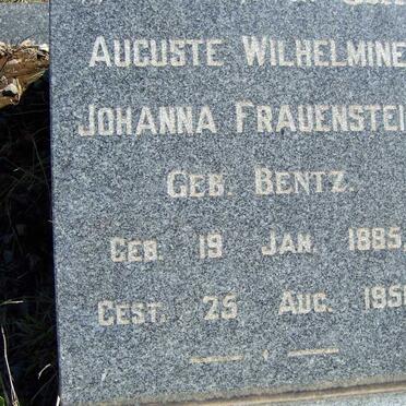 FRAUENSTEIN Auguste Wilhelmine Johanna nee BENTZ 1885-1950