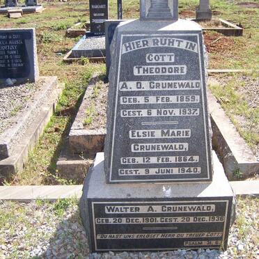 GRUNEWALD Theodore A.O.1859-1937 &amp; Elsie Marie 1864-1940 :: GRUNEWALD Walter A. 1901-1936