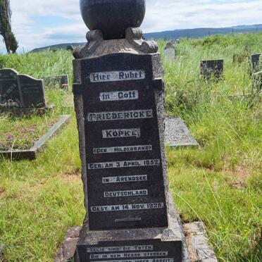 KOPKE Friedericke nee HILDEBRAND 1852-1935