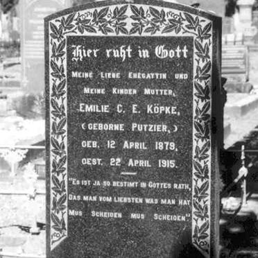 KOPKE Emilie Charlotte Ernestine nee PUTZIER 1879-1915
