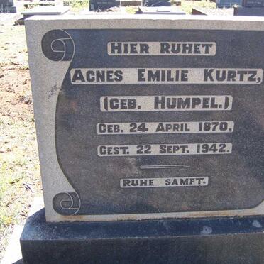 KURTZ Agnes Emilie nee HUMPEL 1870-1942