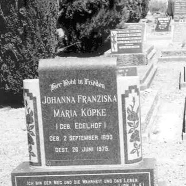 KOPKE Johanna Franziska Maria nee EGELHOF 1890-1975