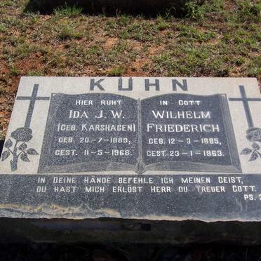 KUHN Wilhelm Friedrich 1885-1963 &amp; Ida J.W. KARSHAGEN 1889-1968