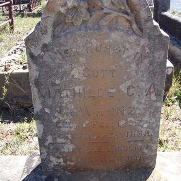 LEWRENZ Mathilde C.A. 1897-1898