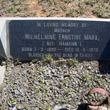 MARX Wilhelmine Ernstine nee HAMANN 1895-1970