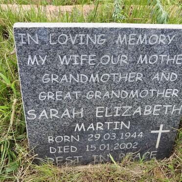 MARTIN Sarah Elizabeth 1944-2002