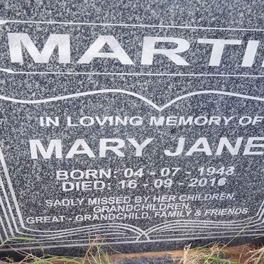 MARTIN Mary Jane 1948-2016