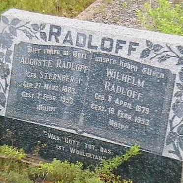 RADLOFF Wilhelm 1879-1953 &amp; Auguste STERNBERG 1883-1953