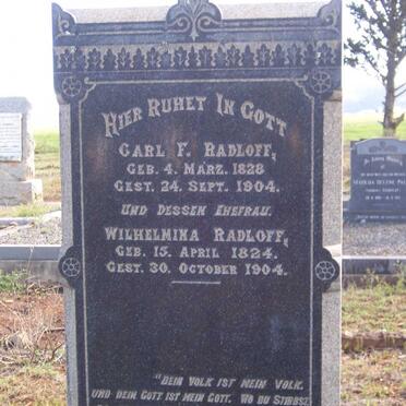 RADLOFF Carl F. 1828-1904 &amp; Wilhelmina 1824-1904