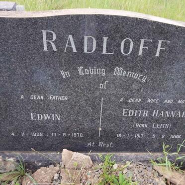 RADLOFF Edwin 1909-1970 &amp; Edith Hannah LEITH 1917-1966