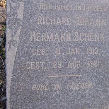 SCHENK Richard Johann Hermann 1913-1961
