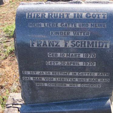SCHMIDT Franz F. 1870-1930