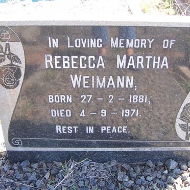 WEIMANN Rebecca Martha 1881-1971