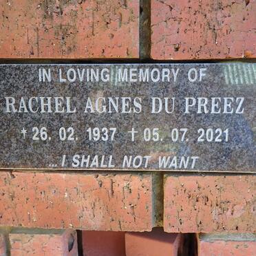 PREEZ Rachel Agnes, du 1937-2021