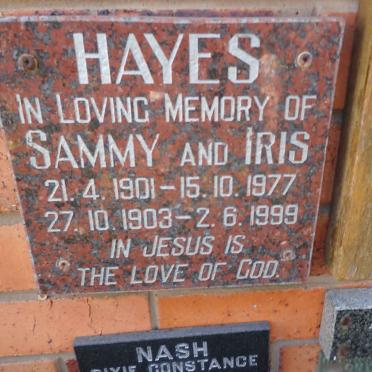 HAYES Sammy 1901-1977 & Iris 1903-1999