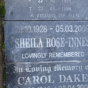 INNES Sheila, ROSE 1928-2009