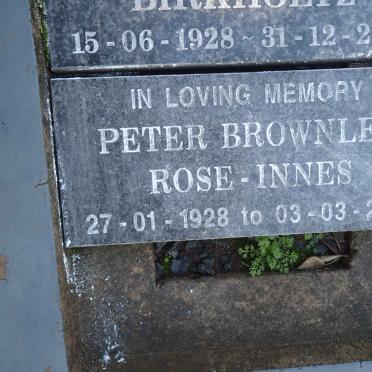 INNES Peter Brownlee, ROSE 1928-2014
