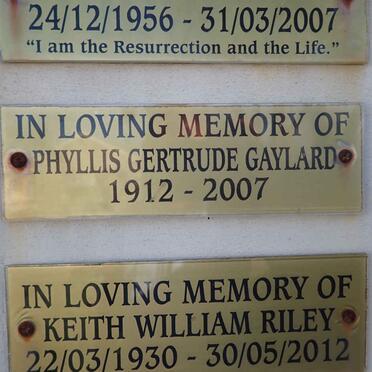 GAYLARD Phyllis Gertrude 1912-2007