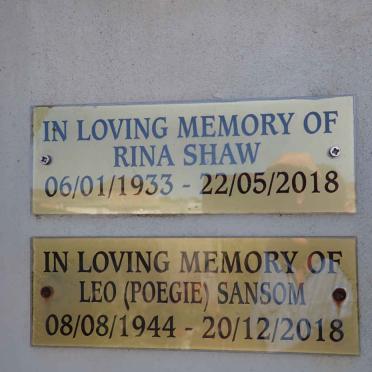 SHAW Rina 1933-2018 :: SANSOM Leo 1944-2018