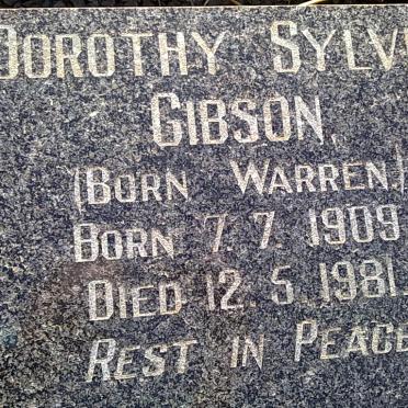 GIBSON Dorothy Sylvia nee WARREN 1909-1981