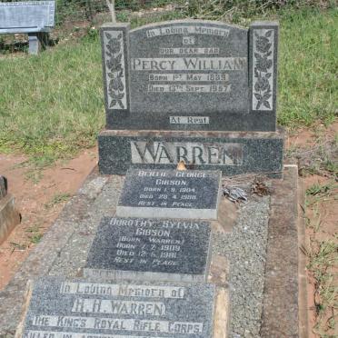 WARREN Percy 1889-1957 :: GIBSON Bertie George 1904-1988 &amp; Dorothy Sylvia WARREN 1909-1981 :: WARREN H.H. -1942