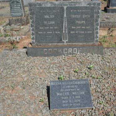 COCKROFT Walter William -1951 &amp; Helena Aletta CAMPHER 1901-1979 :: COCKROFT Ernest Owen Philips -1957