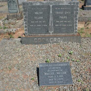 COCKROFT Walter William -1951 &amp; Helena Aletta CAMPHER 1901-1979 :: COCKROFT Ernest Owen Philips -1957