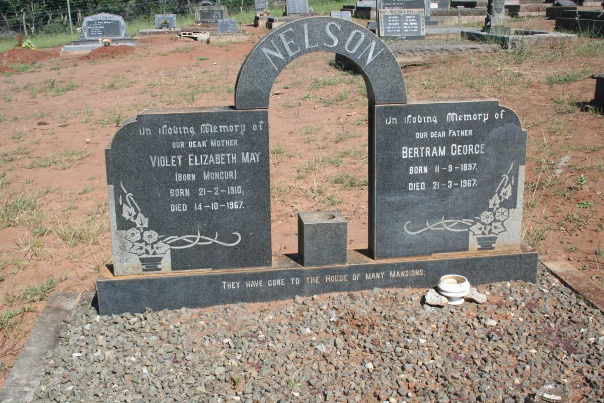 NELSON Bertram George 1897-1967 & Violet Elizabeth May MONCUR 1910-1967