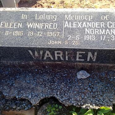 WARREN Alexander George Norman 1913-1987 &amp; Eileen Winifred BOWLES 1915-1957