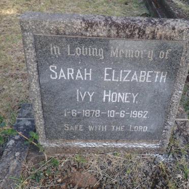 HONEY Sarah Elizabeth Ivy 1878-1962